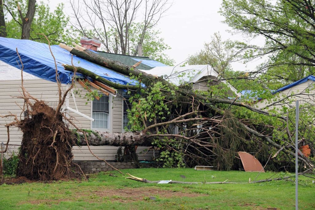 hurricane damage house