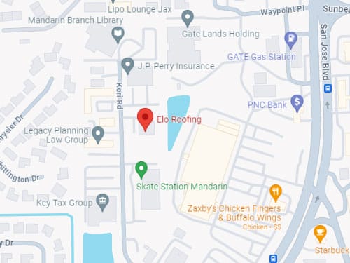 Elo Roofing Jacksonville service area map