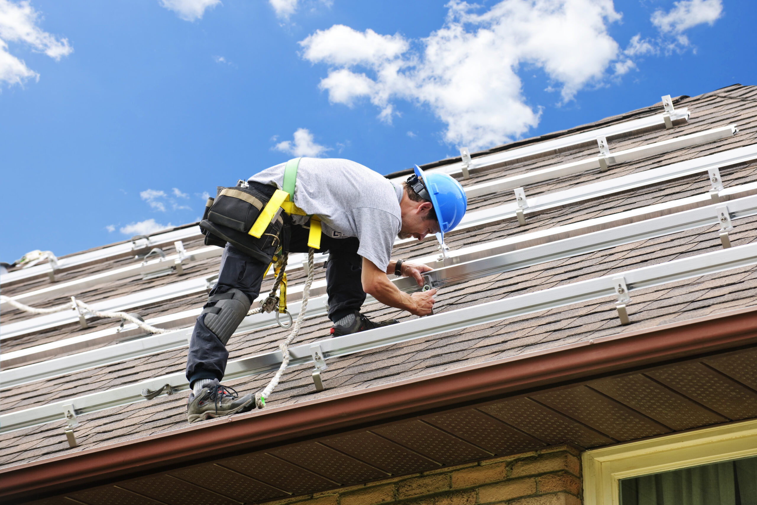 Construction Worker on Roof