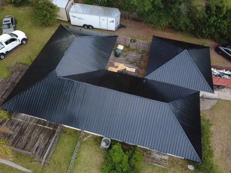 Black Metal Roof Backyard Barn