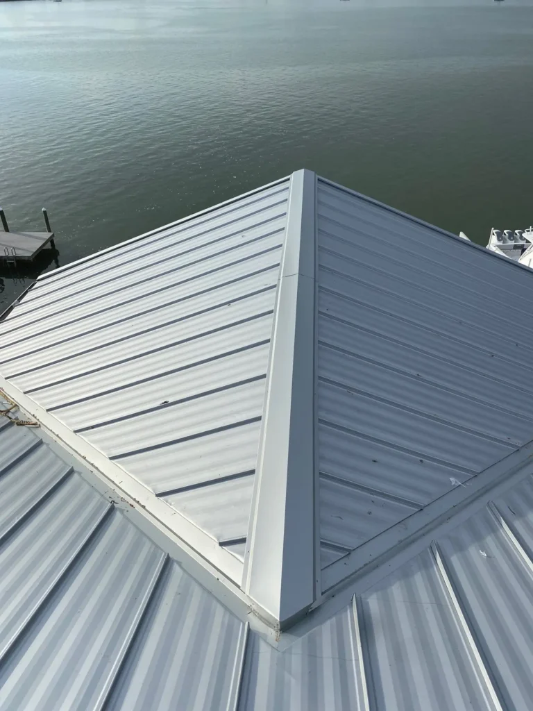 Metal Roof Corner Over Water