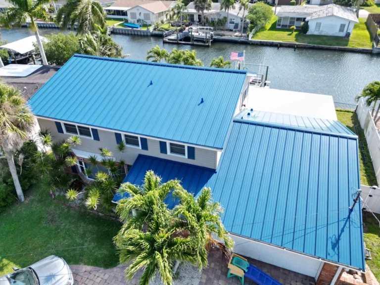 Sky Blue Metal Roof Canal